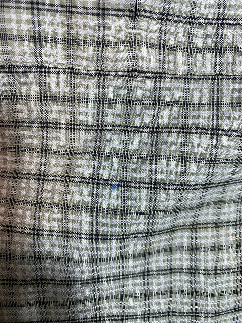 The North Face Olive Green Plaid Men’s Shirt with White Accents Size M